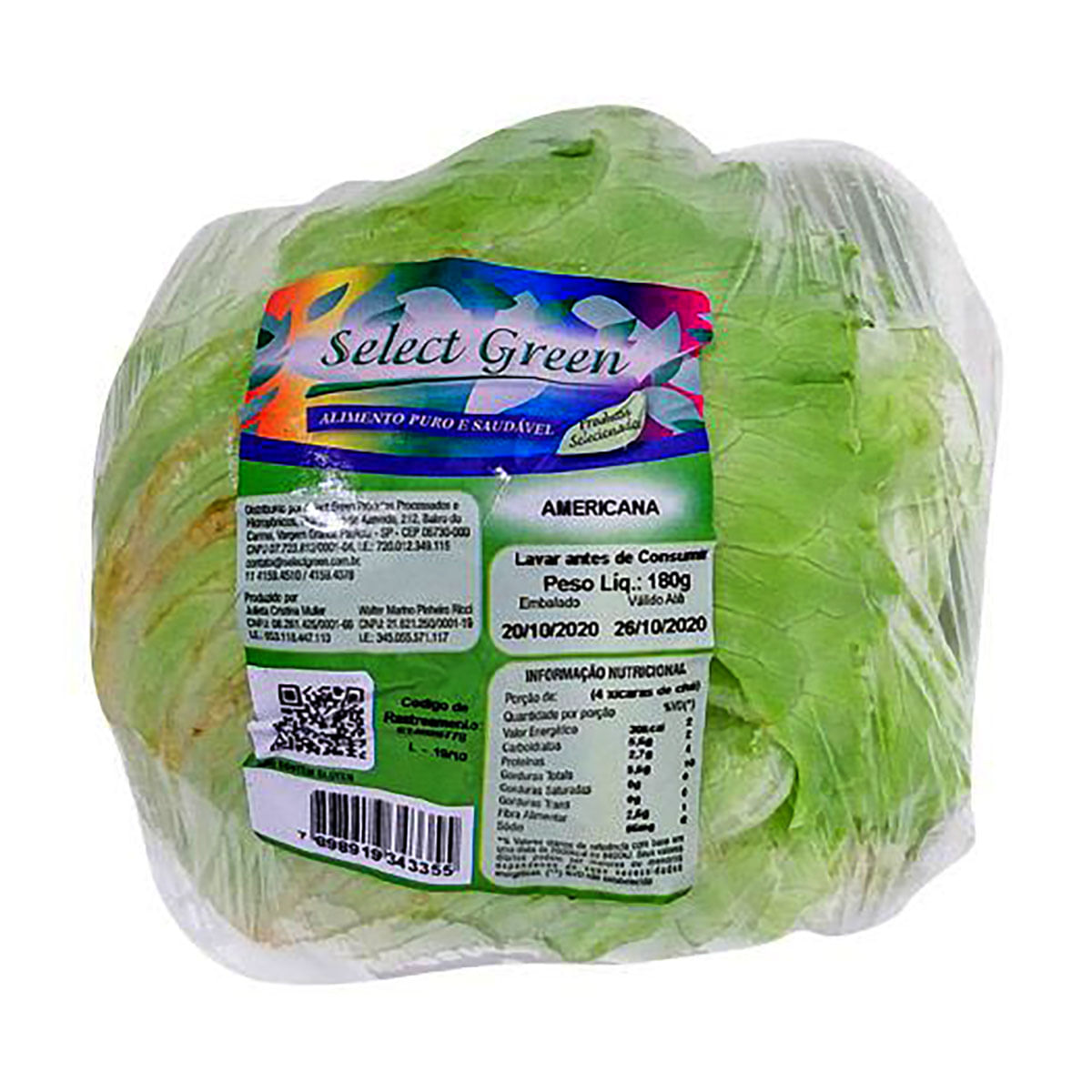 Alface Americana Bola Select Green 150 g