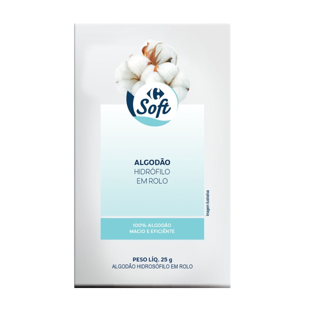 Algodão Hidrófilo em Rolo Carrefour Soft 25 g