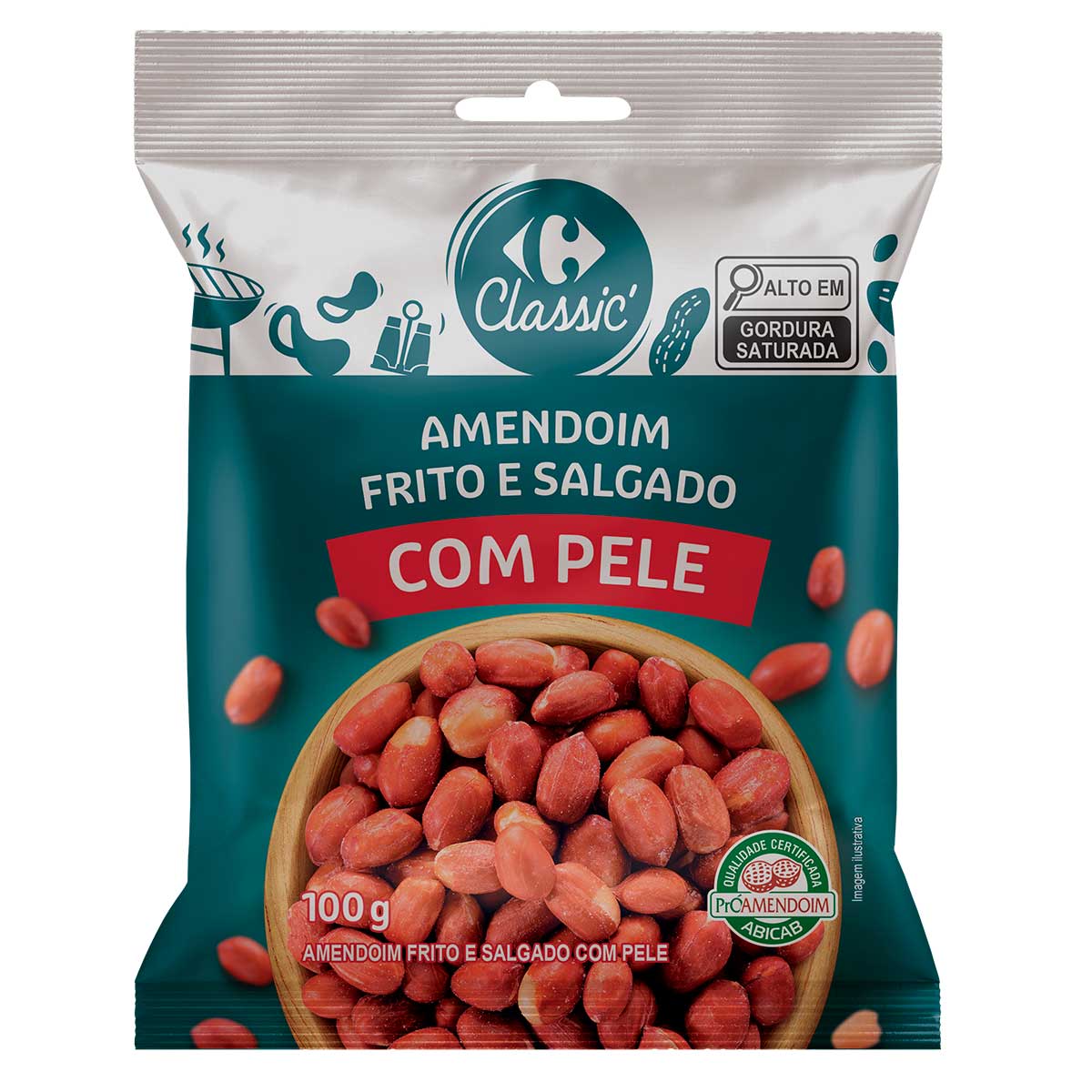 Amendoim com Casca Salgada Tradicional Carrefour 100g