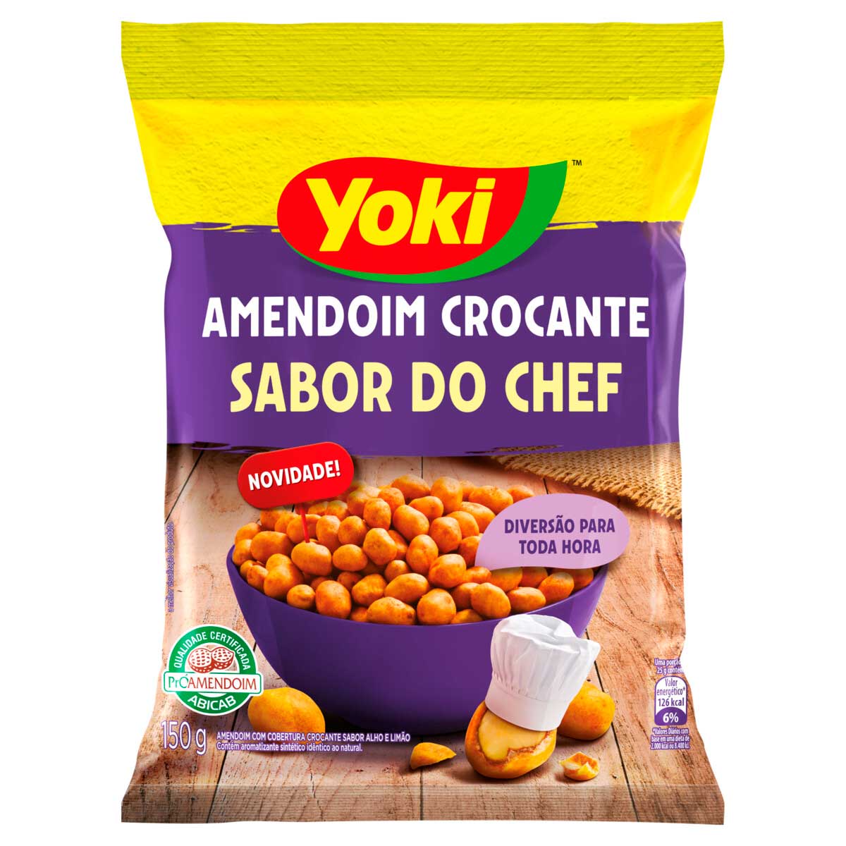 Amendoim Crocante Alho e Limão Yoki Sabor do Chef 150g