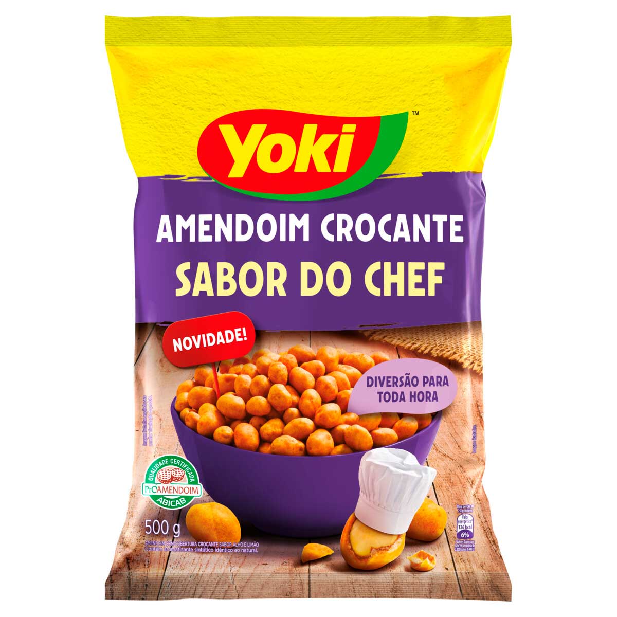 Amendoim Crocante Alho e Limão Yoki Sabor do Chef 500g