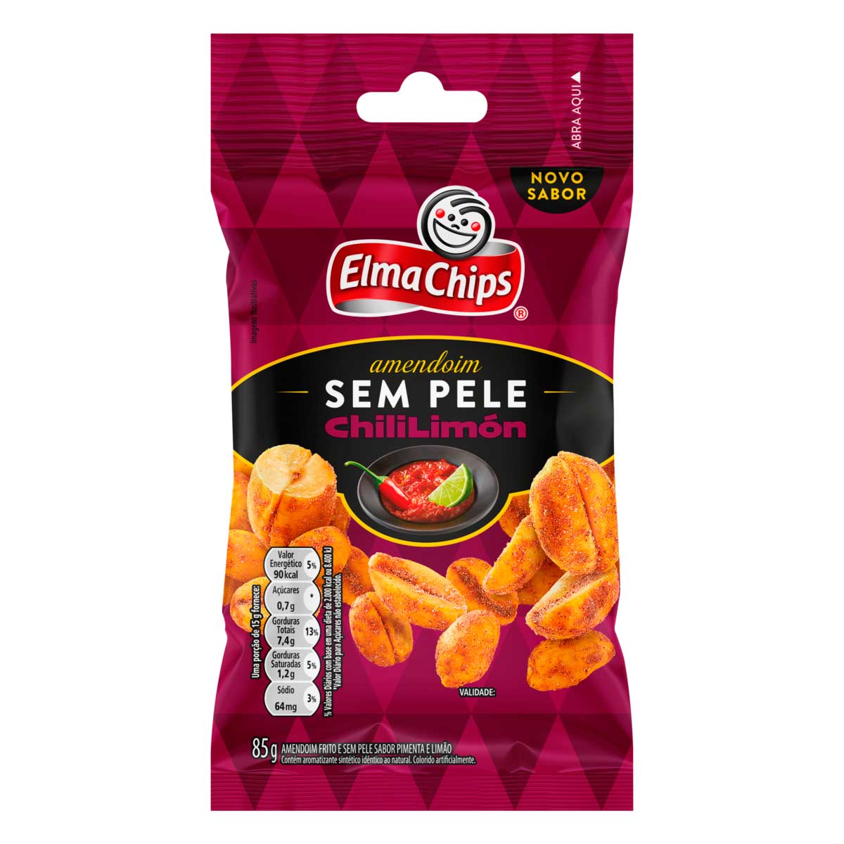 Amendoim Frito sem Pele Chili Limón Elma Chips 85g