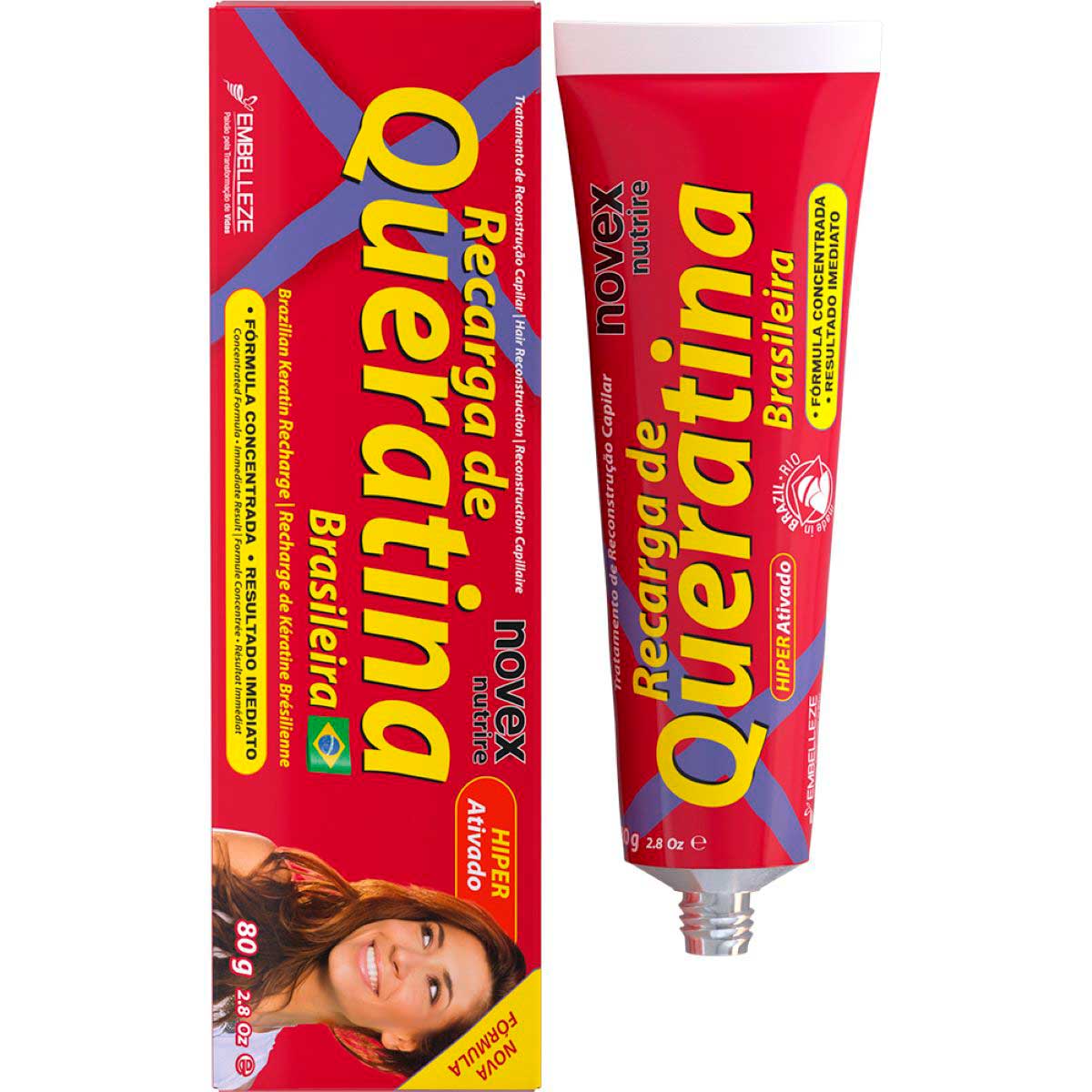 Creme de Tratamento Recarga de Queratina Novex 80g