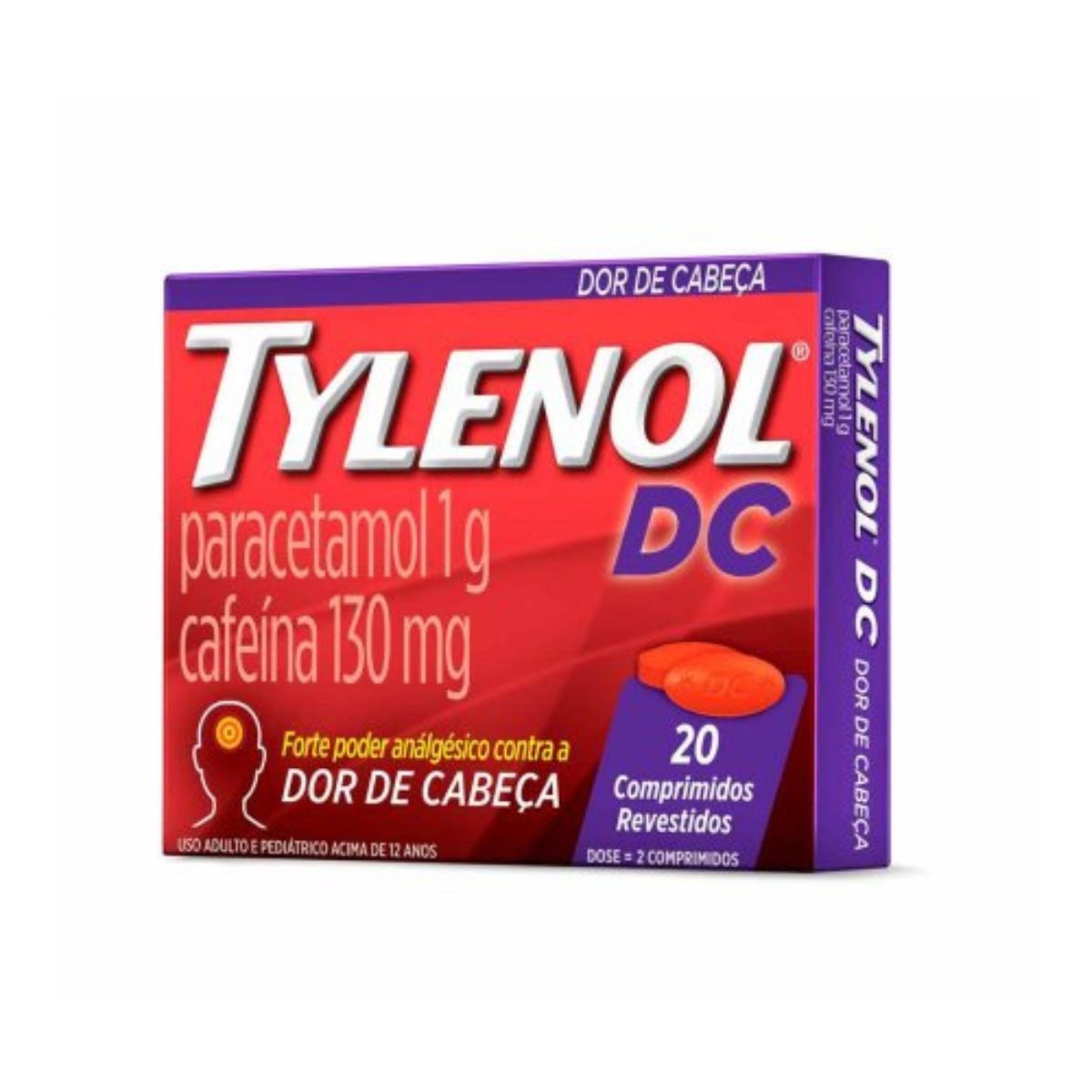 Analgésico Tylenol 500mg DC com 20 Comprimidos