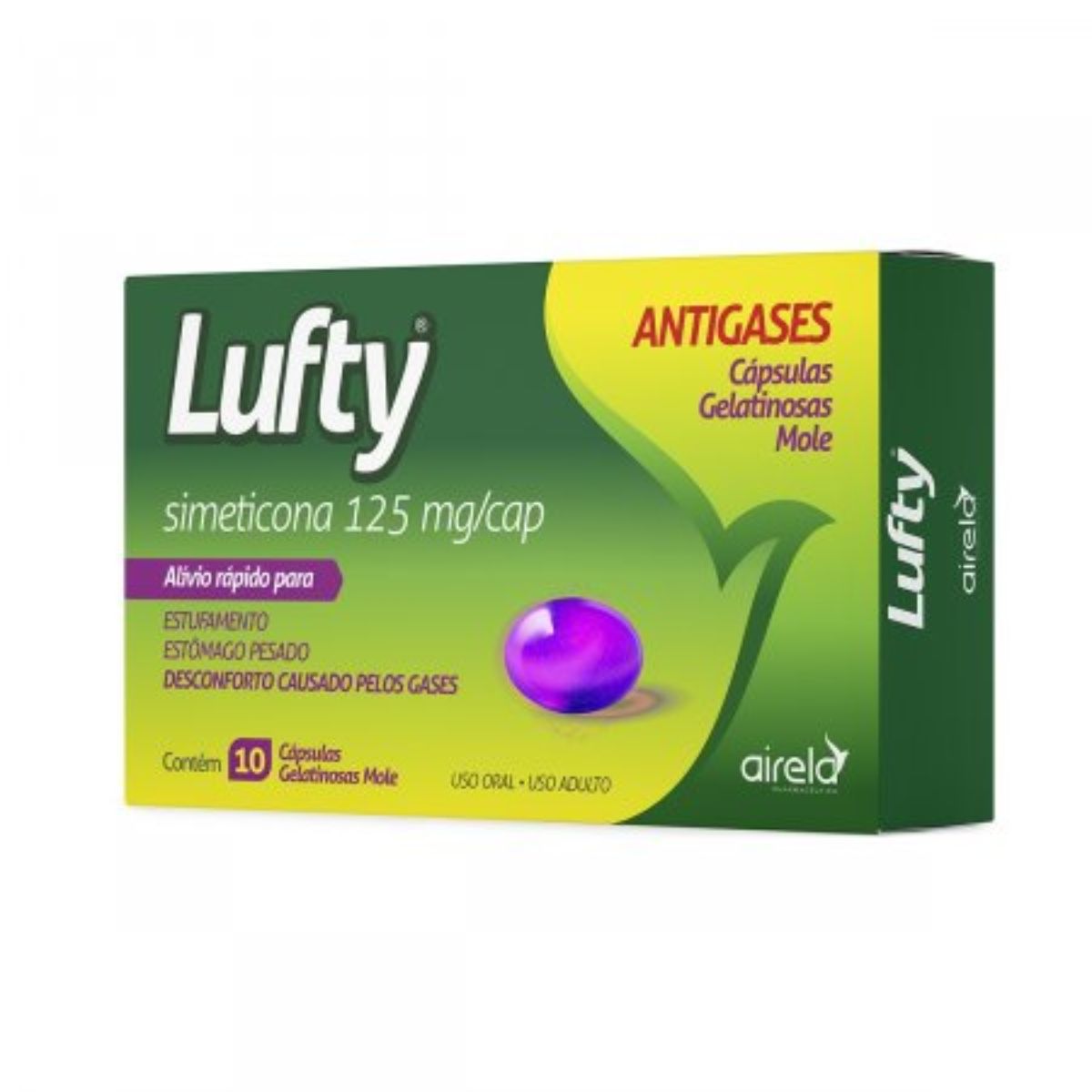 Antigases Lufty 125mg Com 10 Cápsulas Gelatinosas