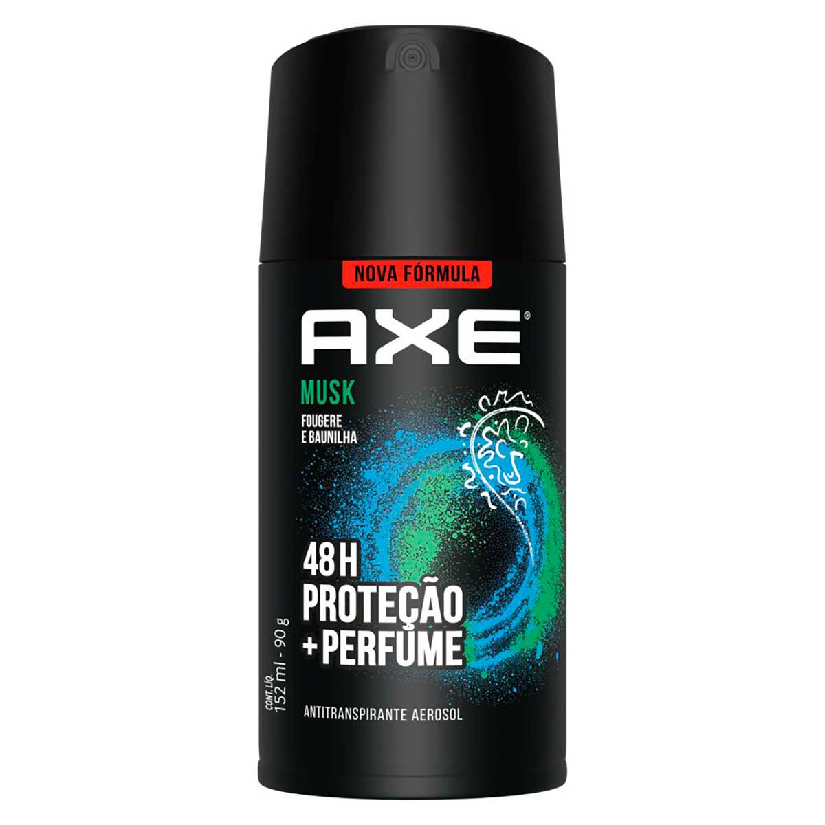 Antitranspirante Aerossol Musk Fougère e Baunilha 48h Proteção Axe 152 ml