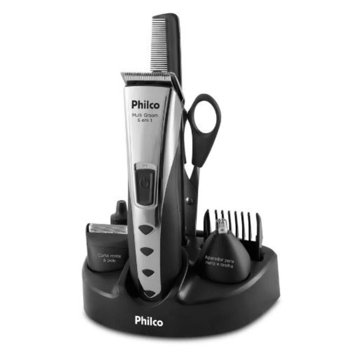 Aparador de Pelos 6 em 1 Philco Com/Sem fio Multi Groom PAP04PI Bivolt