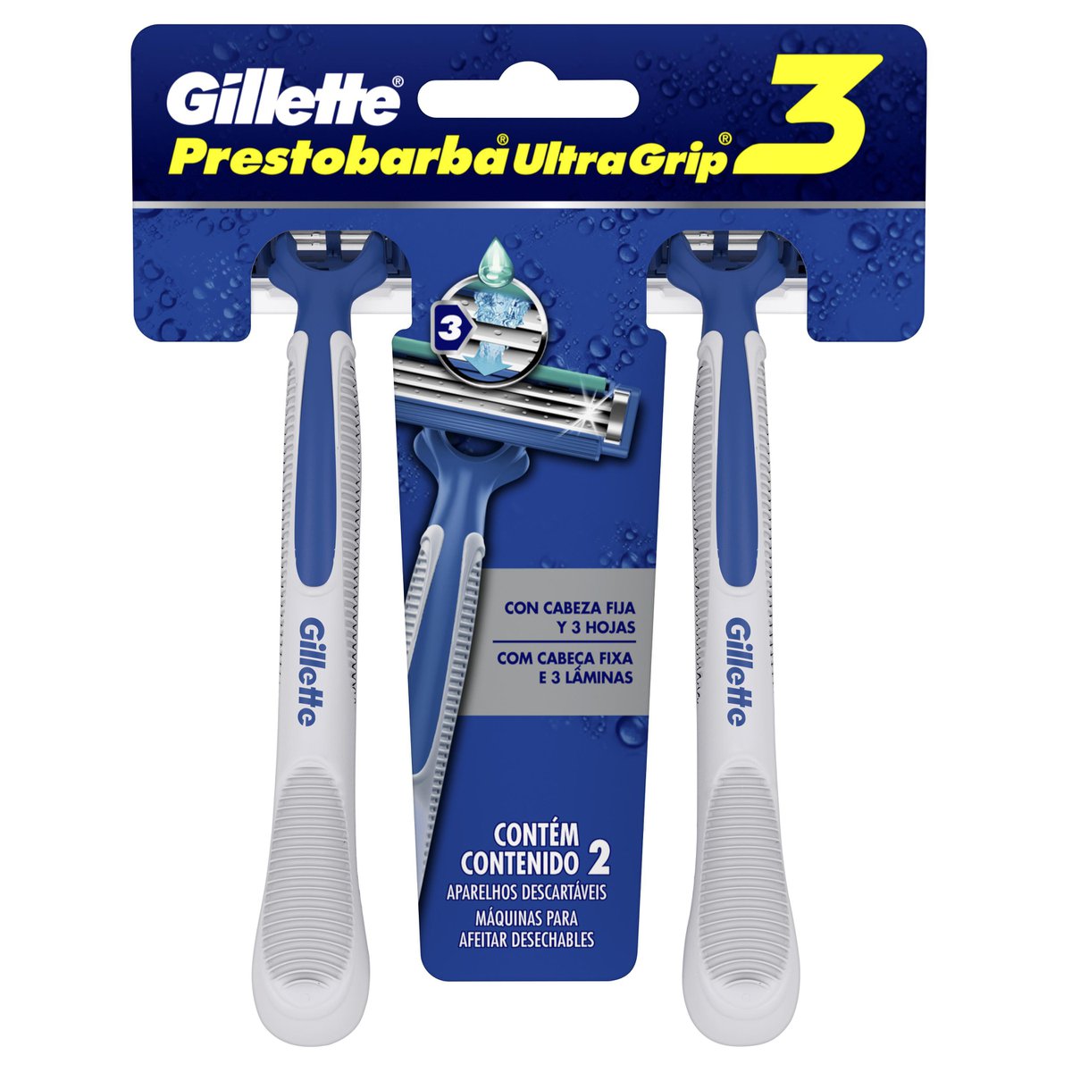 Aparelho de Barbear Descartável Gillette Prestobarba UltraGrip3 c/2 Unidades