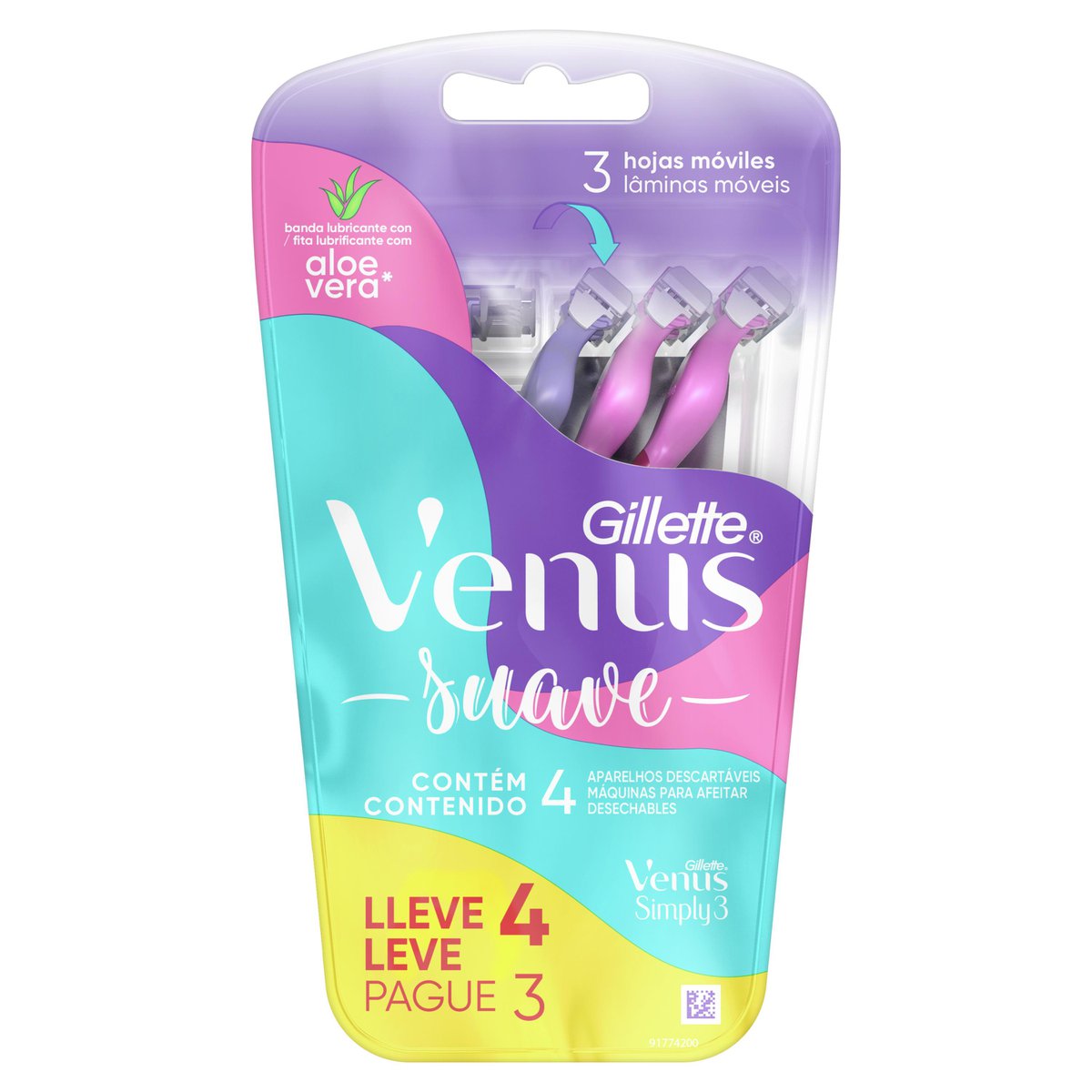 Aparelho de Depilar Gillette Venus Suave 4 Unidades