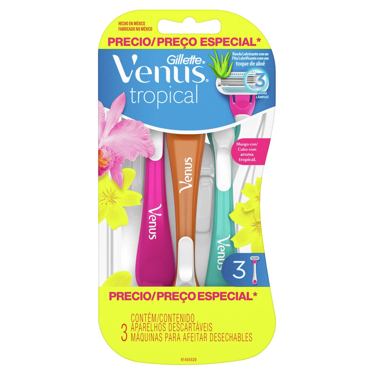 Aparelho de Depilação Gillette Venus Tropical 3 Unidades