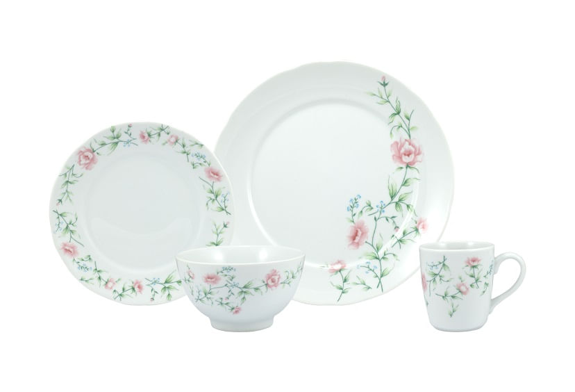 Aparelho de Jantar 16 Peças Porcelana Schmidt Tereza