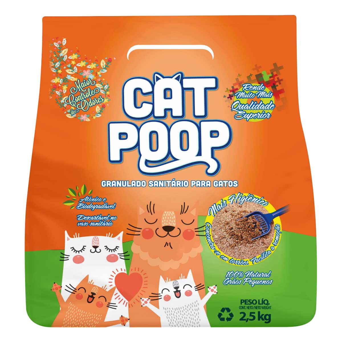 Areia Higiênica para Gatos Cat Poop 2,5Kg