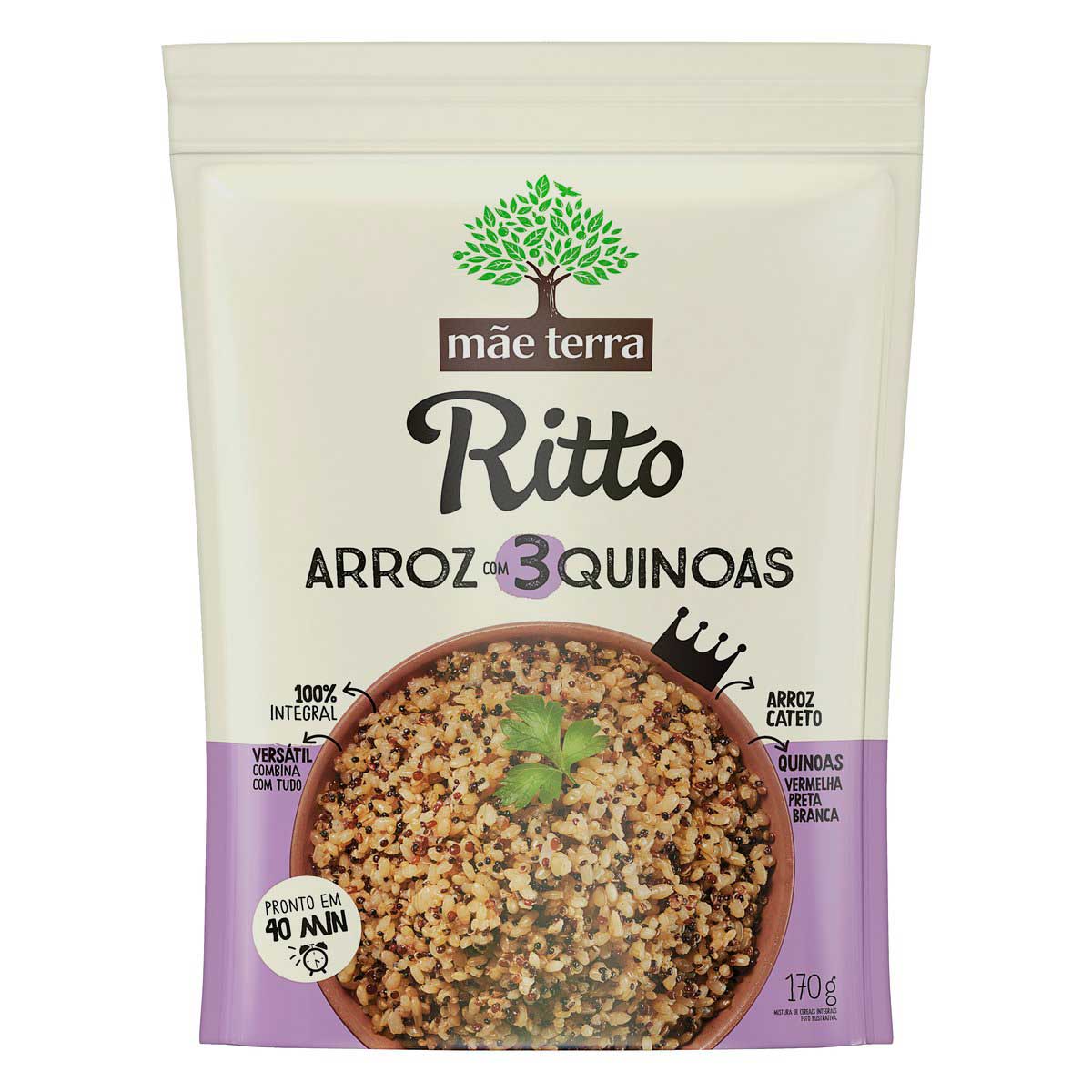 Arroz Integral Mãe Terra com 3 Quinoas Ritto Pouch 170 g