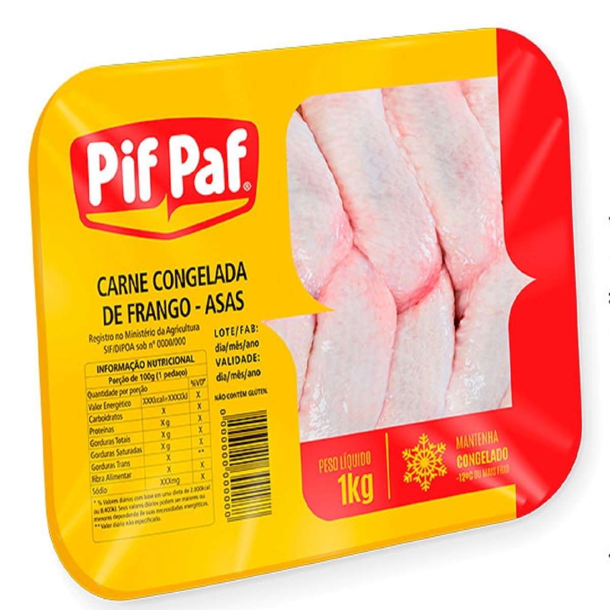 Asa Frango Bandeja Congelada Pif Paf 1 kg