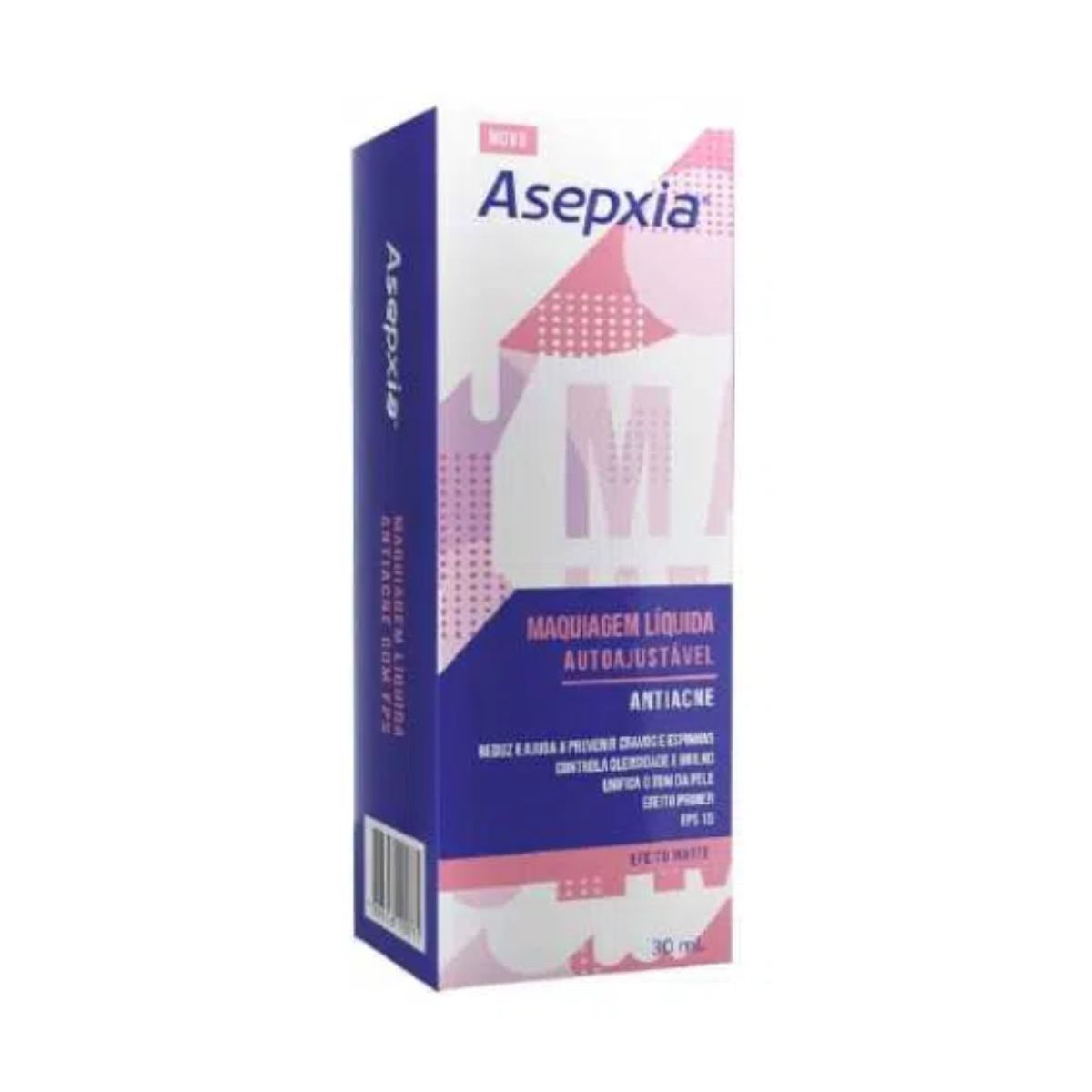 Maquiagem Líquida Autoajustável Asepxia com 30 ml