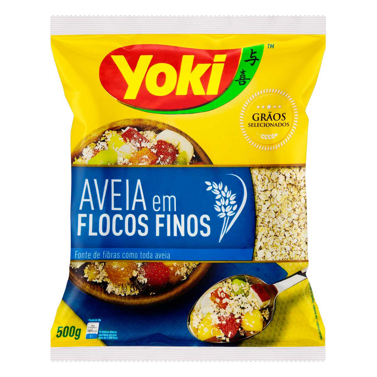 Aveia em Flocos Finos Yoki Pacote 500 g Embalagem Econômica