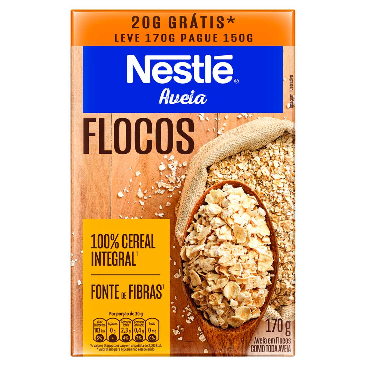 Aveia em Flocos Nestlé Leve 170g Pague 150g