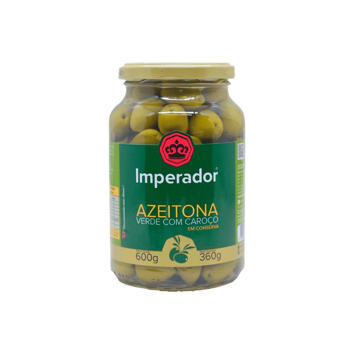 Azeitona Verde com Caroço Premium Imperador 360g