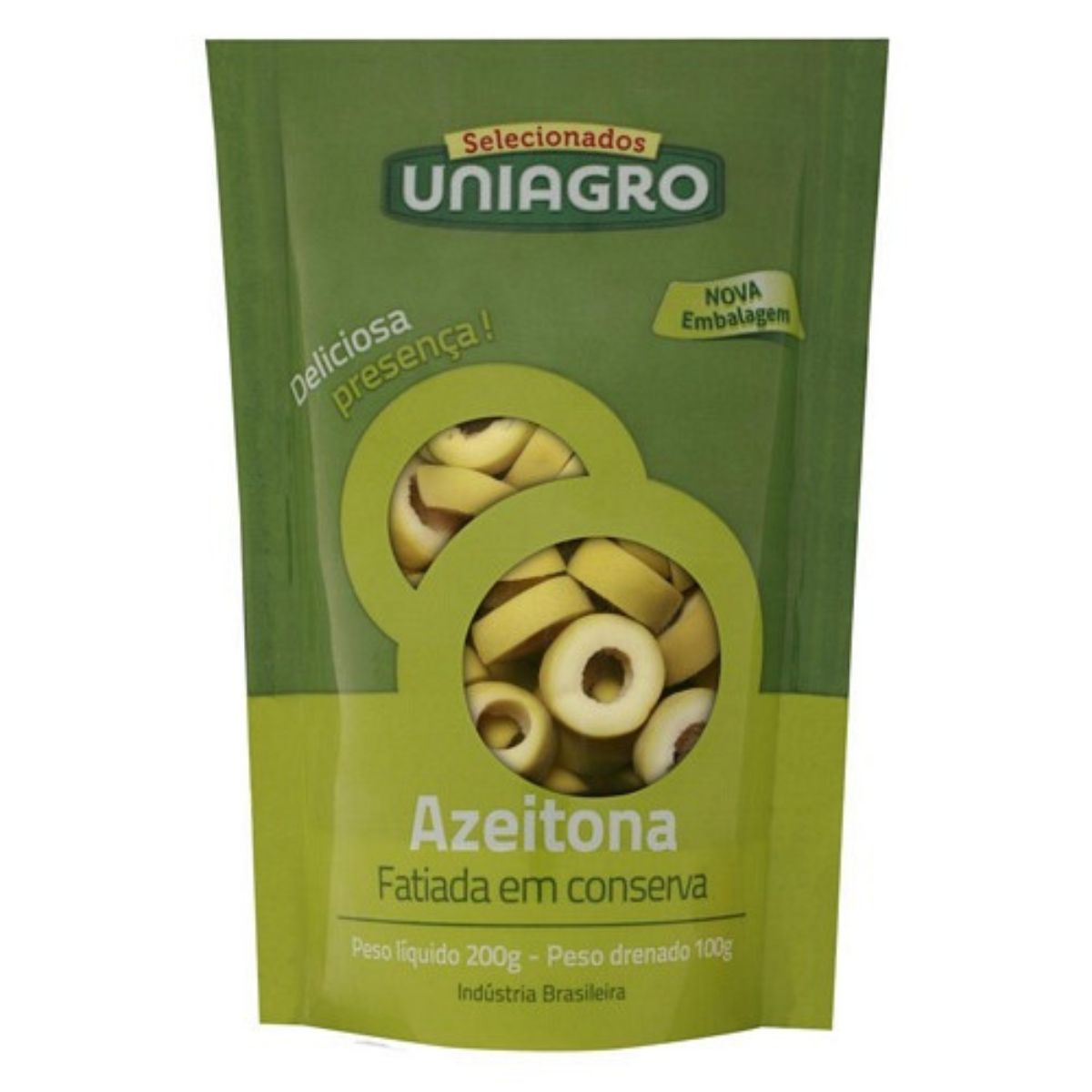 Azeitona Verde Fatiada Uniagro Sachê 100 g