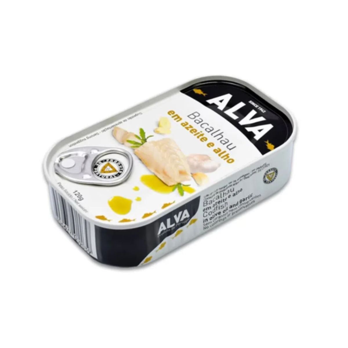 Bacalhau Português em Conserva com Azeite e Alho Alva 120 g