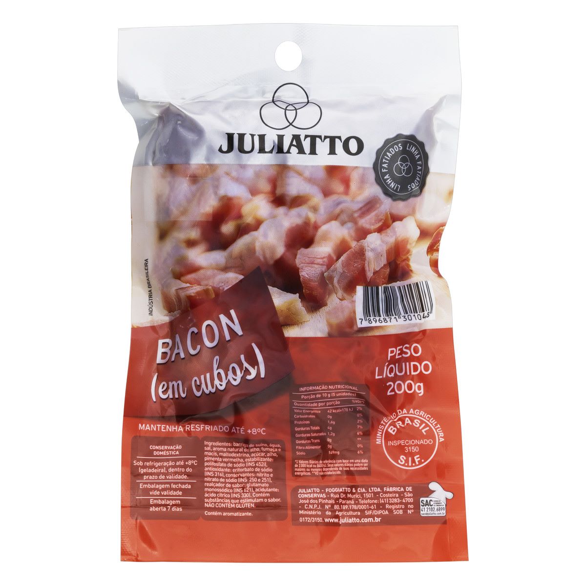 Bacon em Cubos Juliatto 200 g