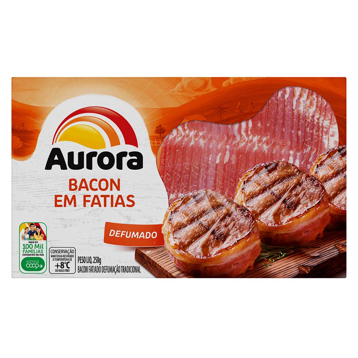 Bacon Suíno Resfriado Fatiado Aurora 250g