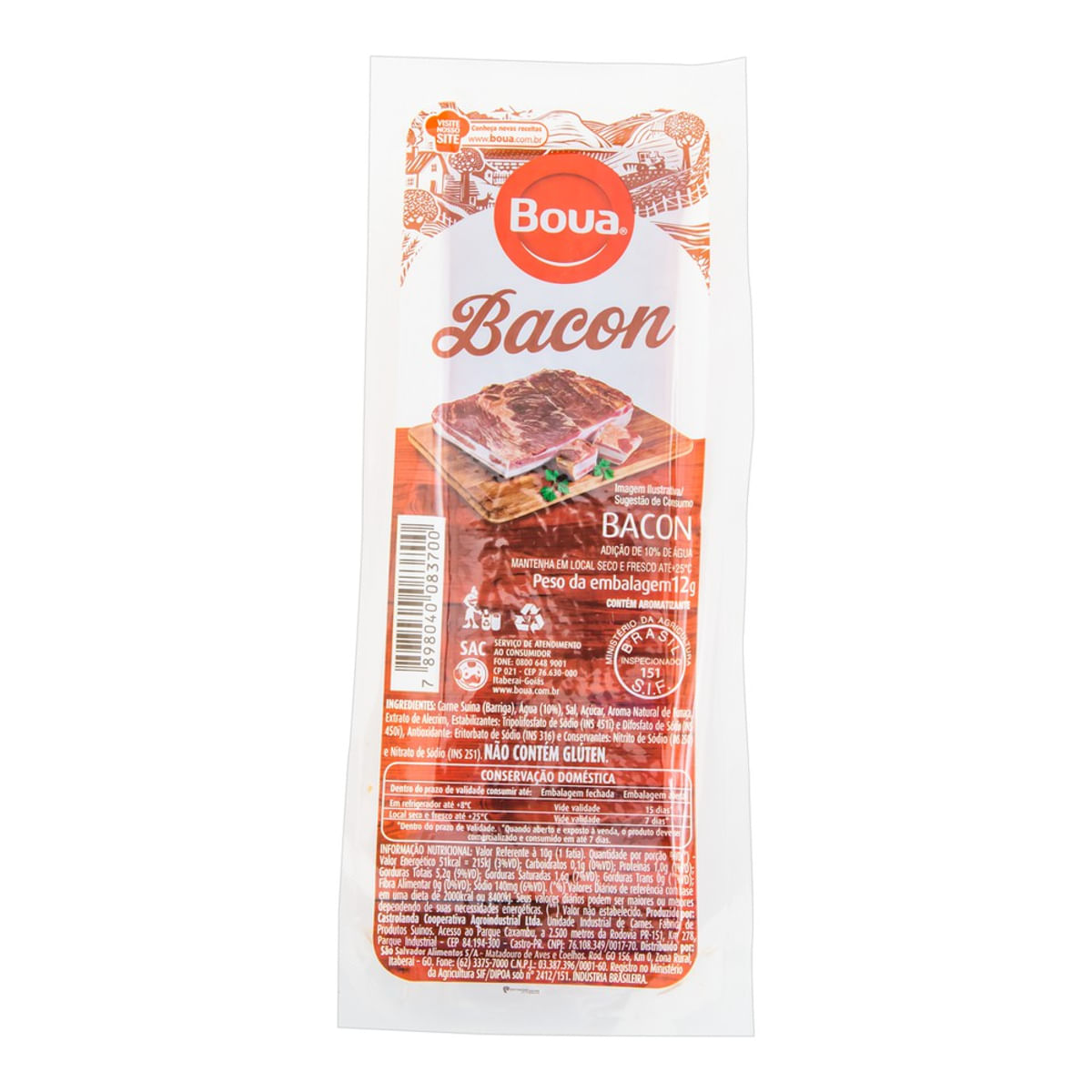 Bacon Tablete Boua Aprox. 300 g