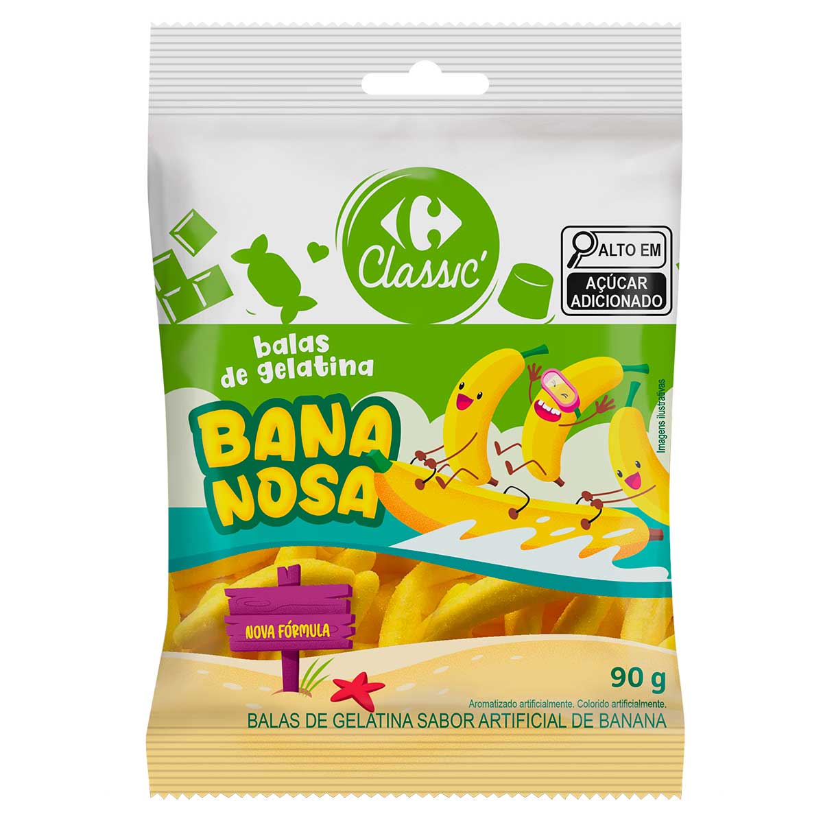 Bala de Gelatina Carrefour Banana 90 g