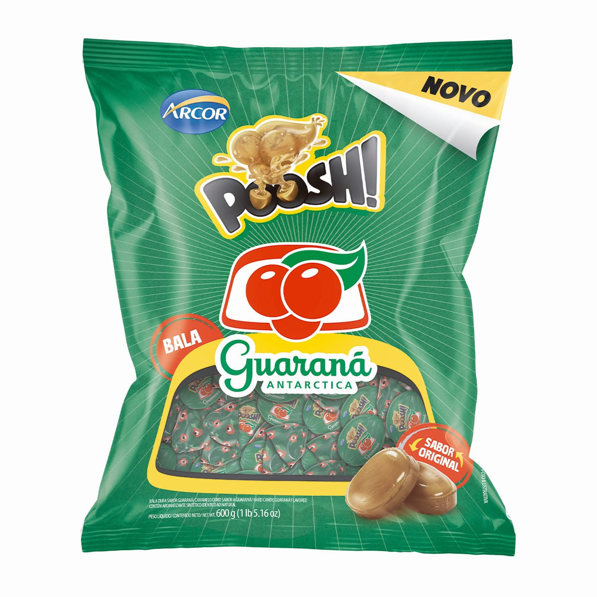 Bala Guaraná Antártica Poosh 600 g