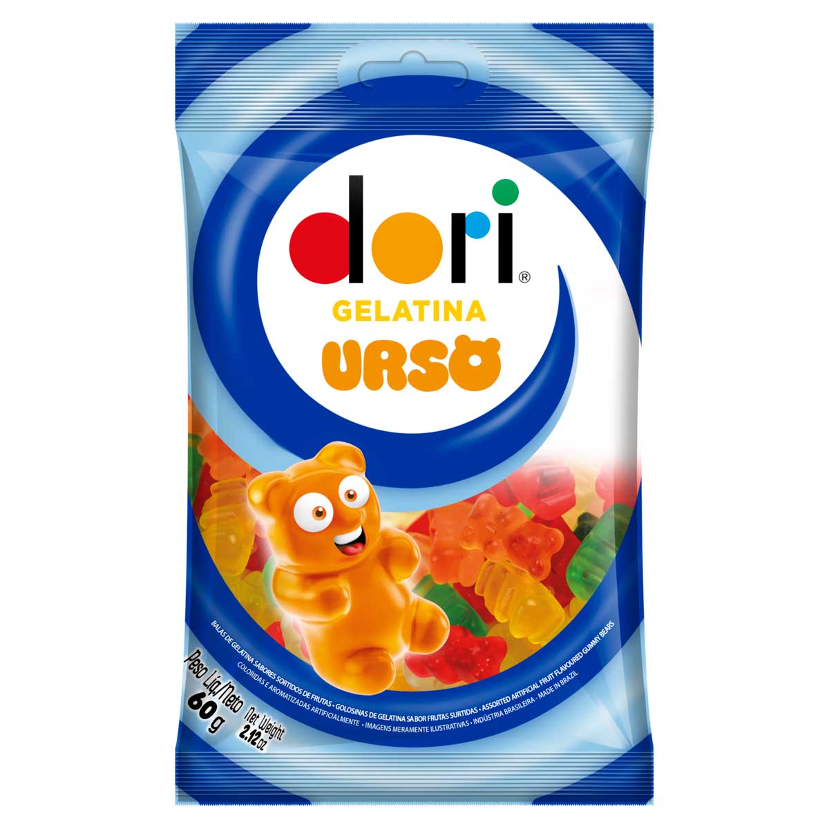 Bala de Gelatina Sortidos de Frutas Urso Dori 60g