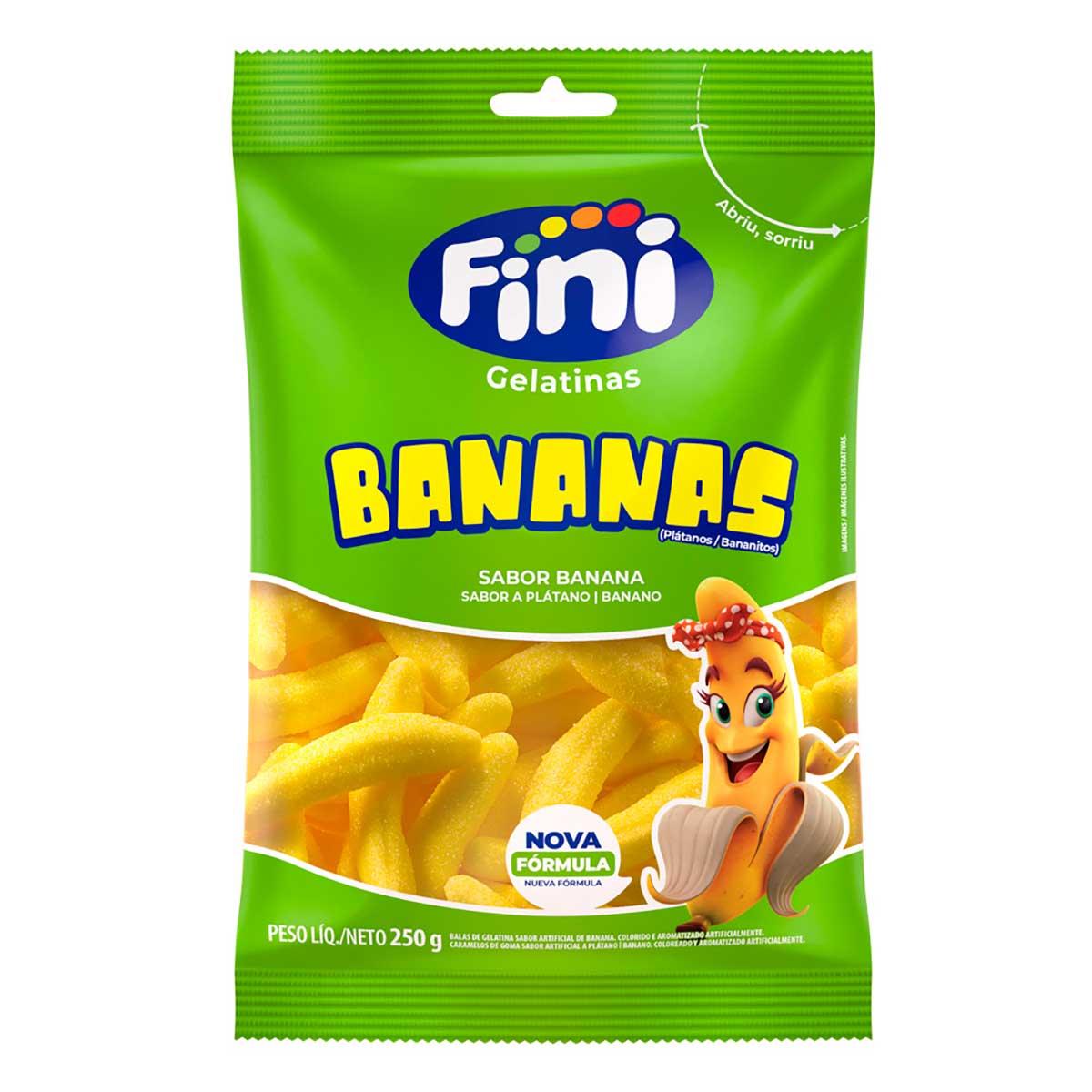 Bala de Gelatina Banana Fini 250g