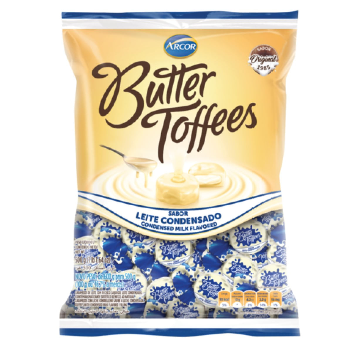 Bala Mastigável de Leite Condensado Arcor Butter Toffees 500 g