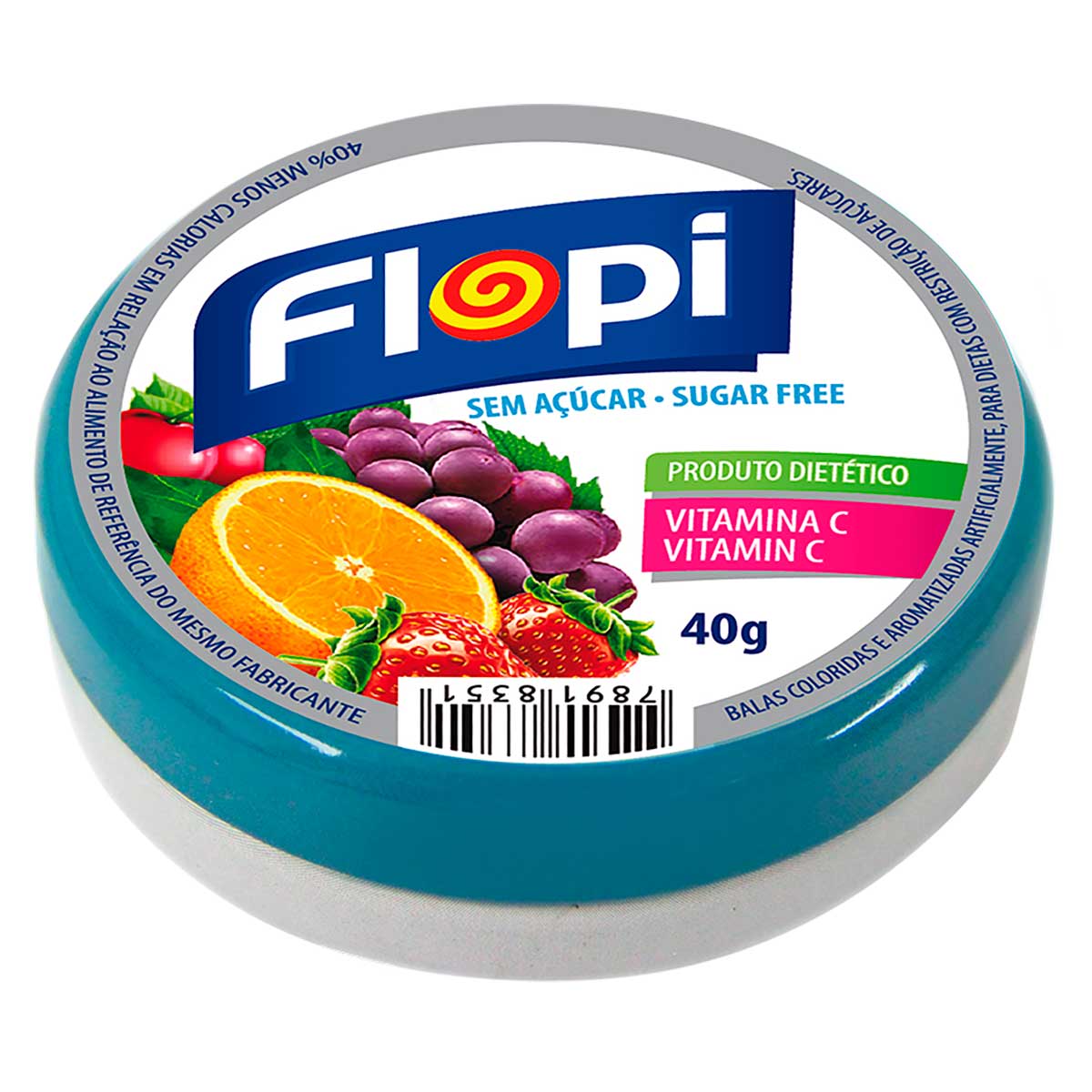 Bala sem Açúcar Sabor Fruit Mix Flopi 40g