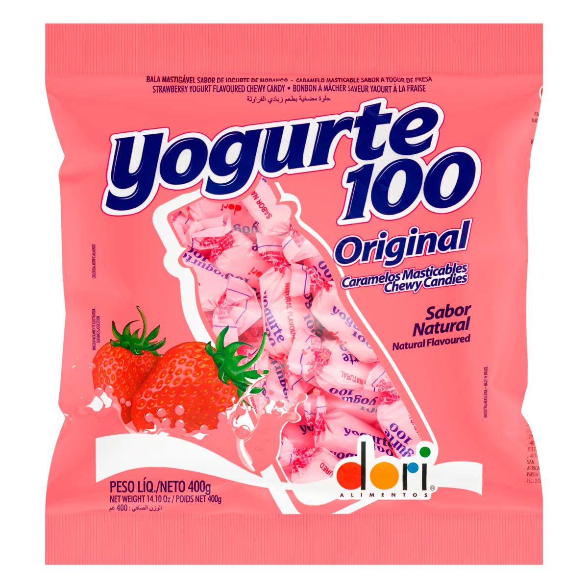 Bala Mastigável de Yogurt 100 Dori 400 g