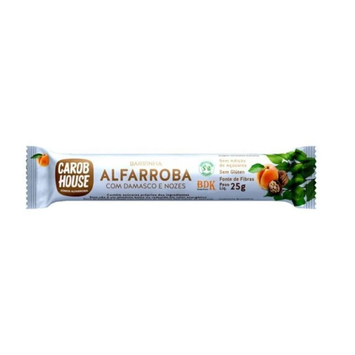 Barrinha Alfarroba Damasco com Nozes Carob House 25 g