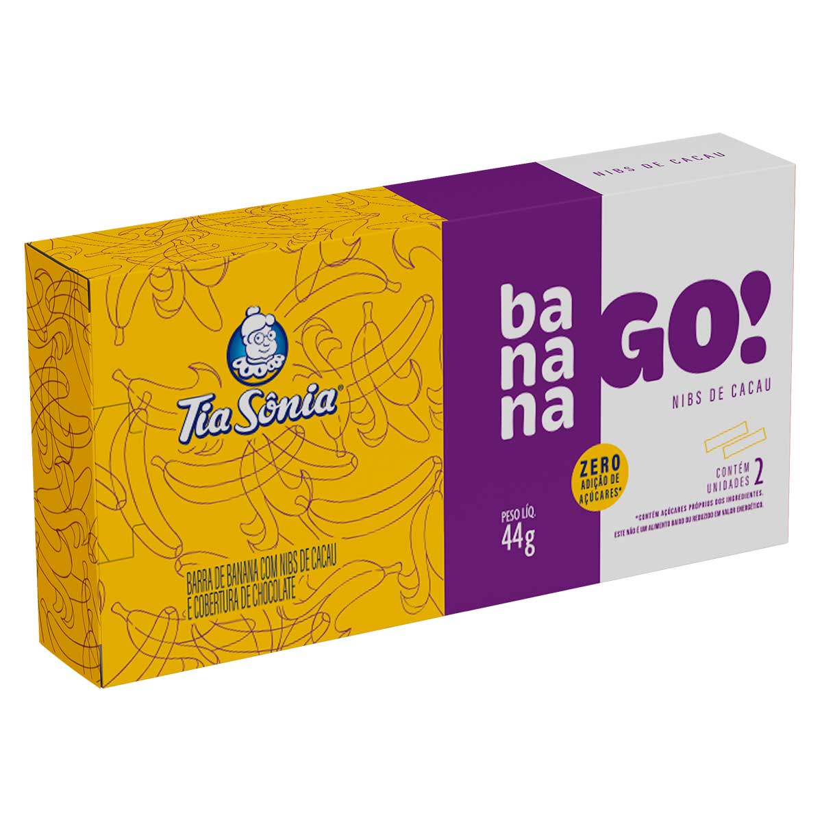 Banana Go Nibs de Cacau Tia Sônia 44 g 2 Unidades