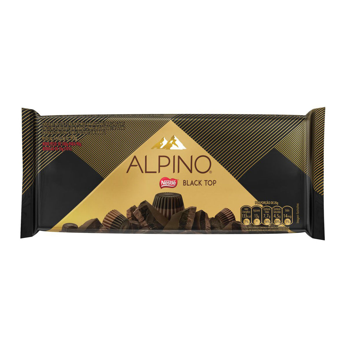 Chocolate ao Leite Meio Amargo Nestlé Alpino Black Top - 90g