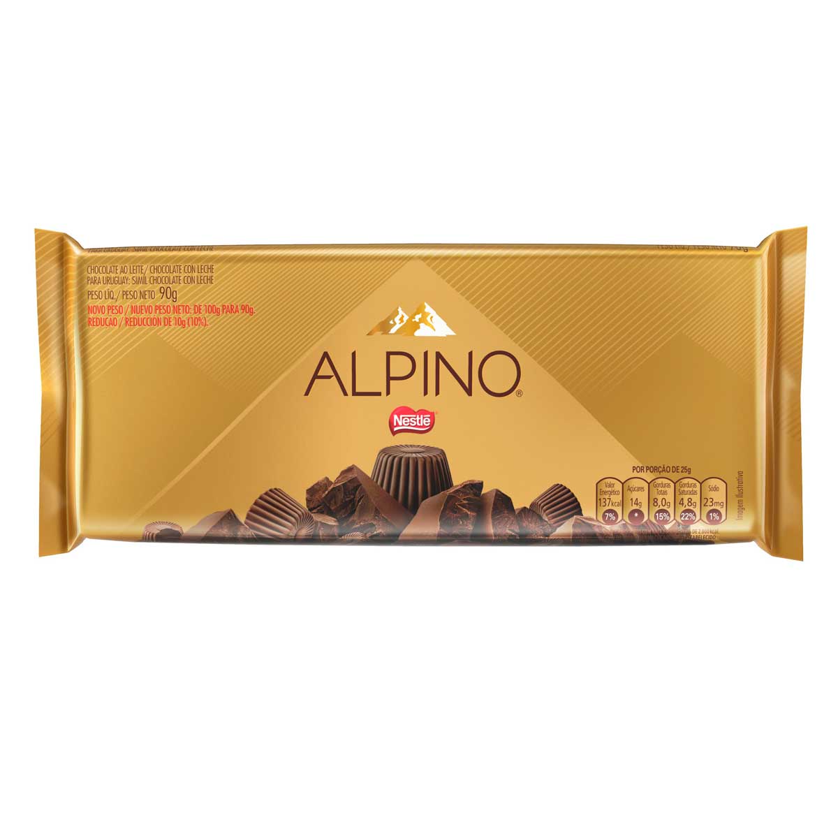 Chocolate ao Leite Nestlé Alpino 90 g