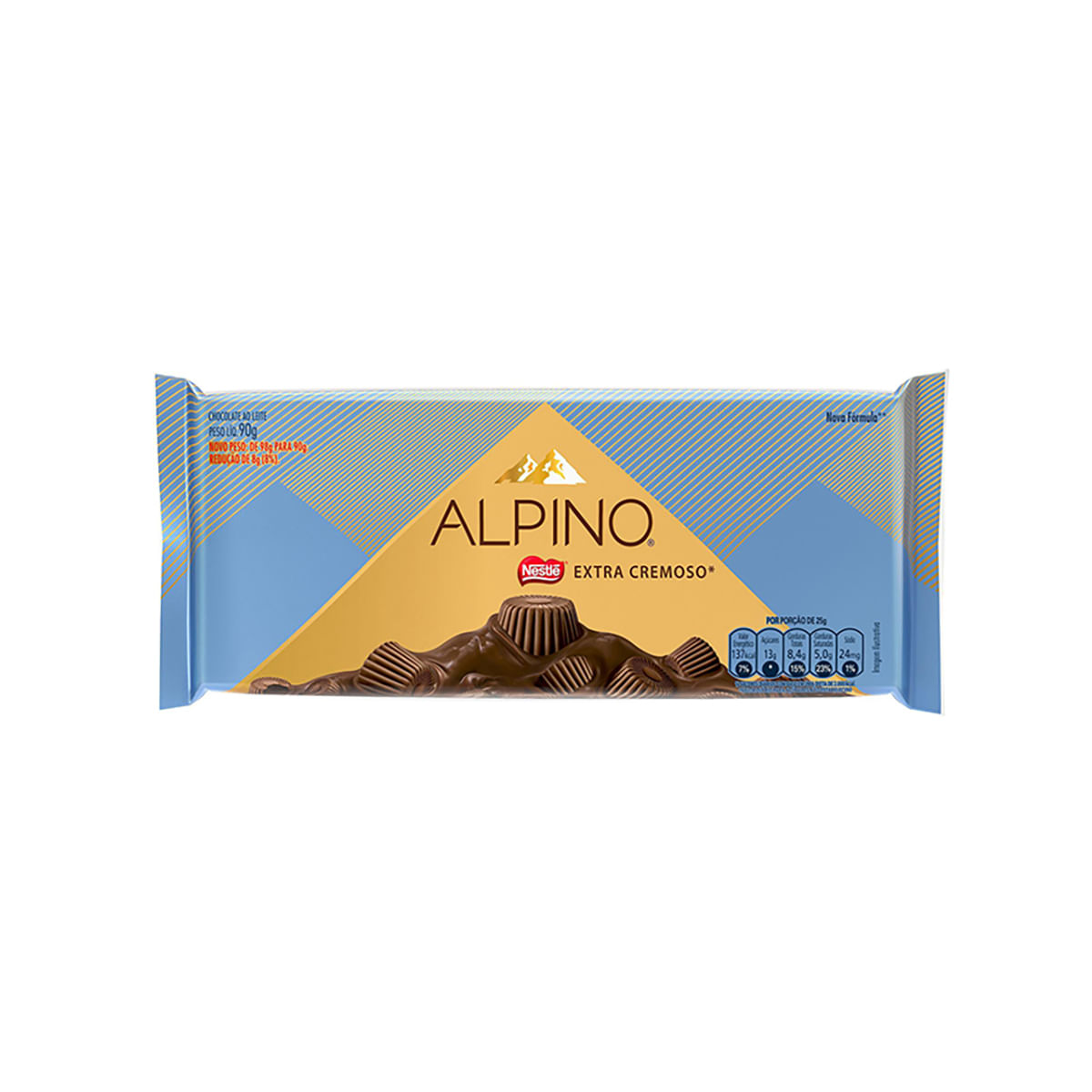 Chocolate ao Leite Nestlé Alpino Extra Cremoso 90 g