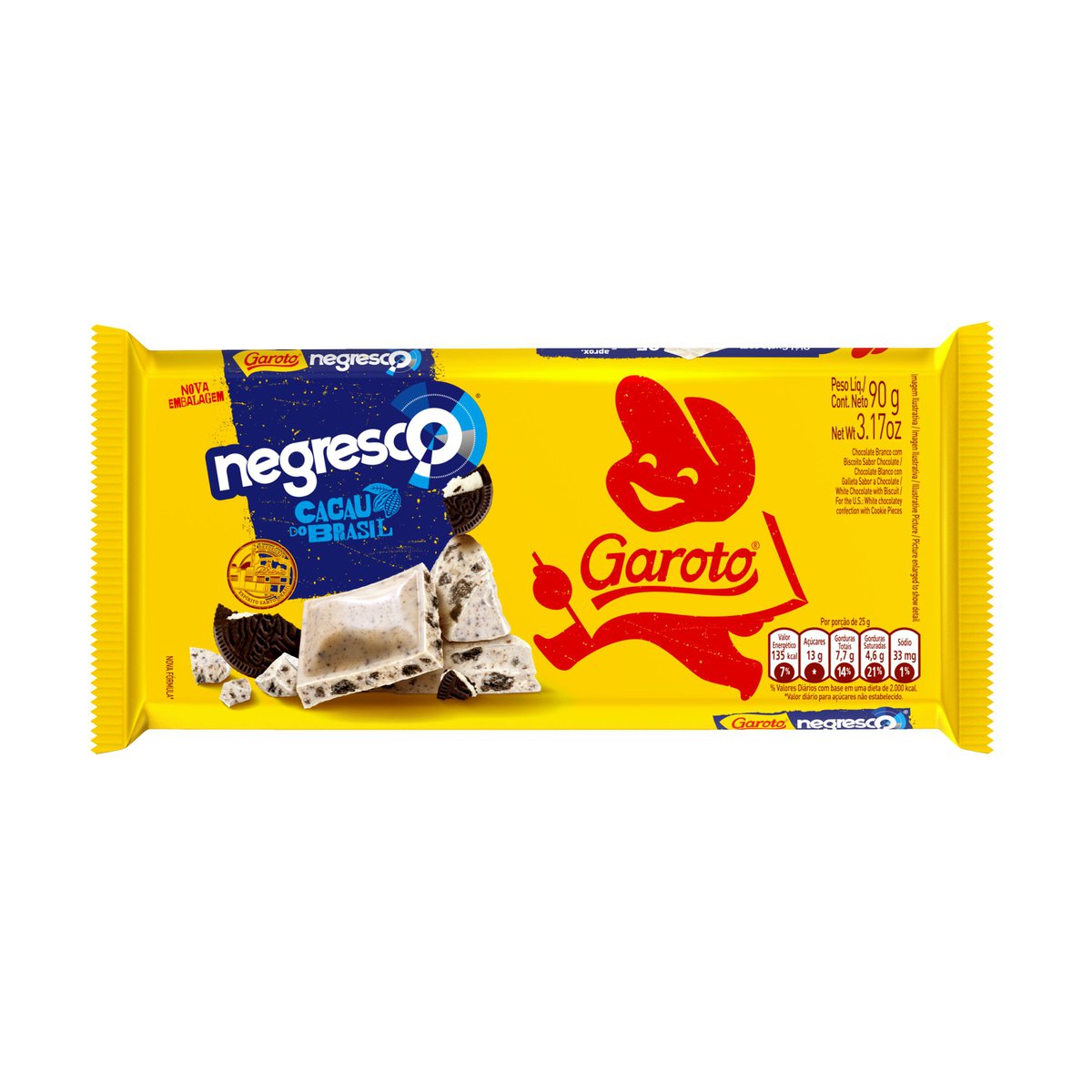 Chocolate Branco com Biscoito Negresco Garoto - 90g