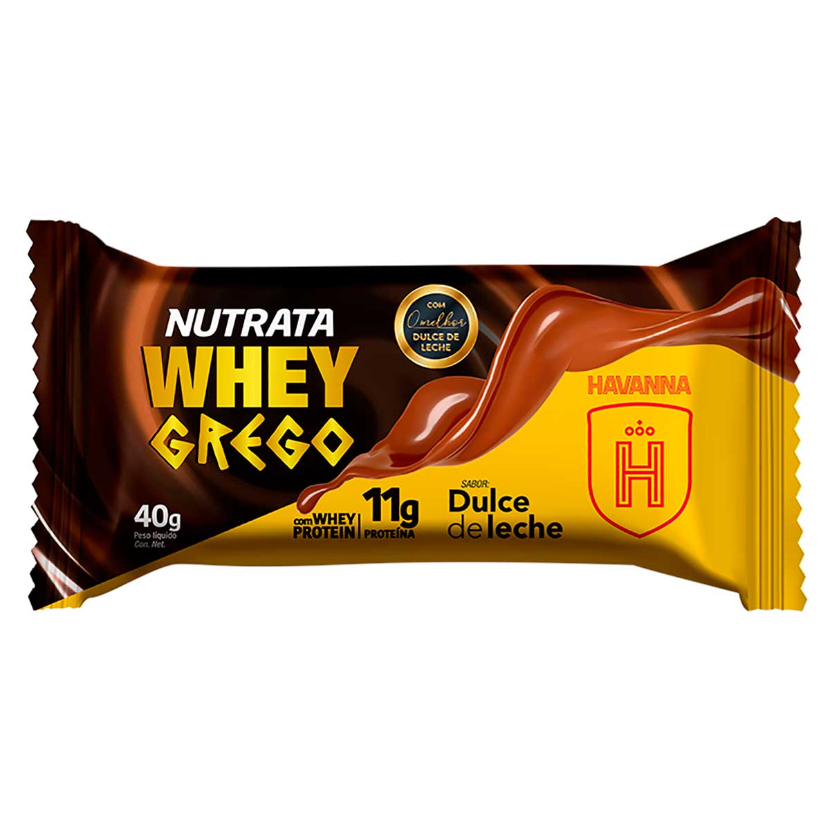 Barra Proteica Whey Bar Grego Sabor Doce de Leite Havanna Nutrata 40g