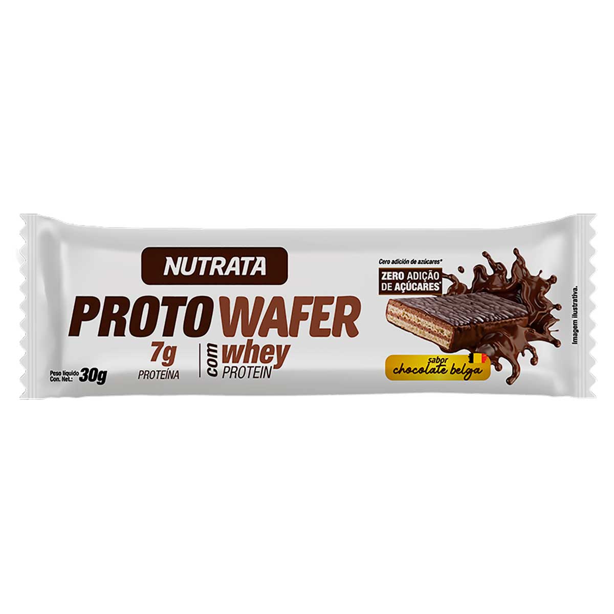 Barra Whey Proto Wafer Chocolate Belga Nutrata 30g