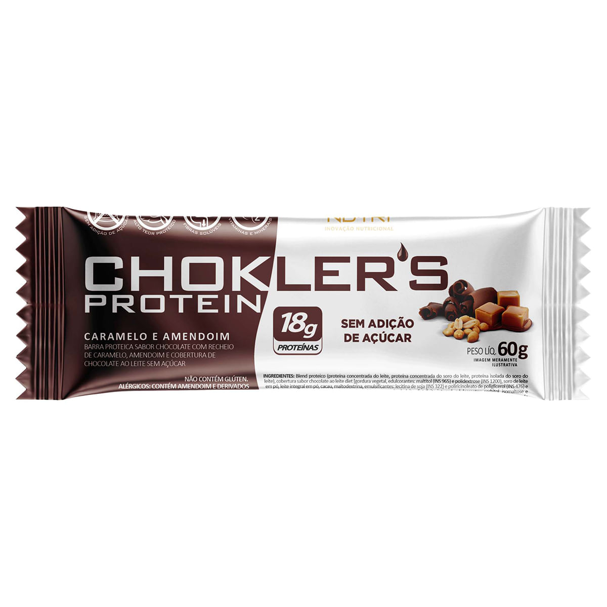 Chokler Protein Caramelo Amendoim Mix Nutri 60 g