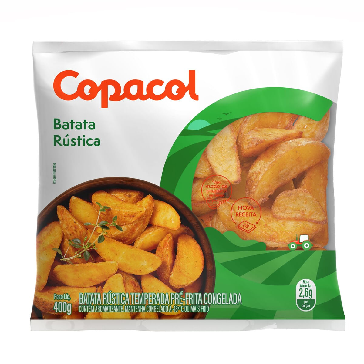 Batata Copacol Rústica Congelada Pacote 400 g