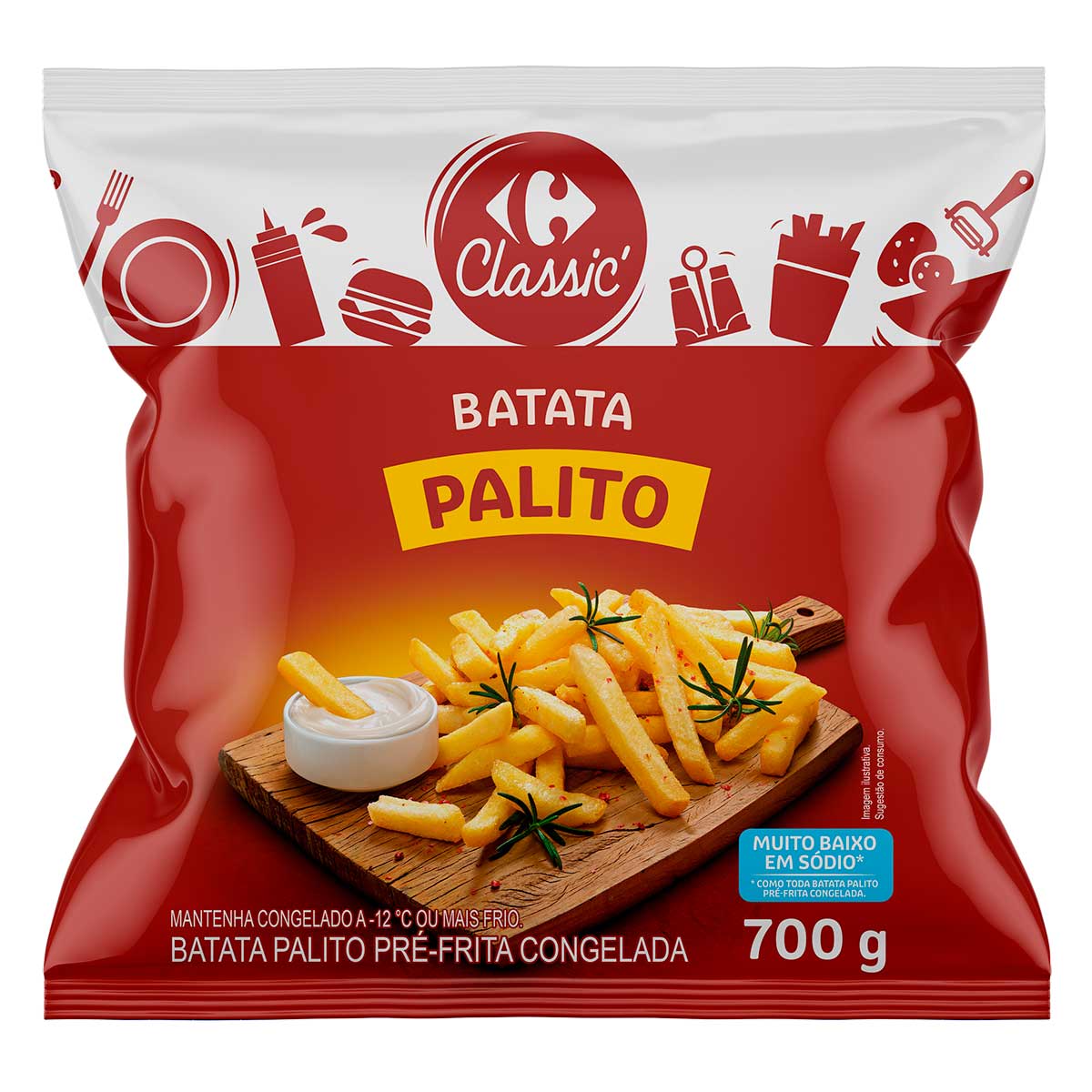 Batata Frita Congelada Palito Carrefour 700g