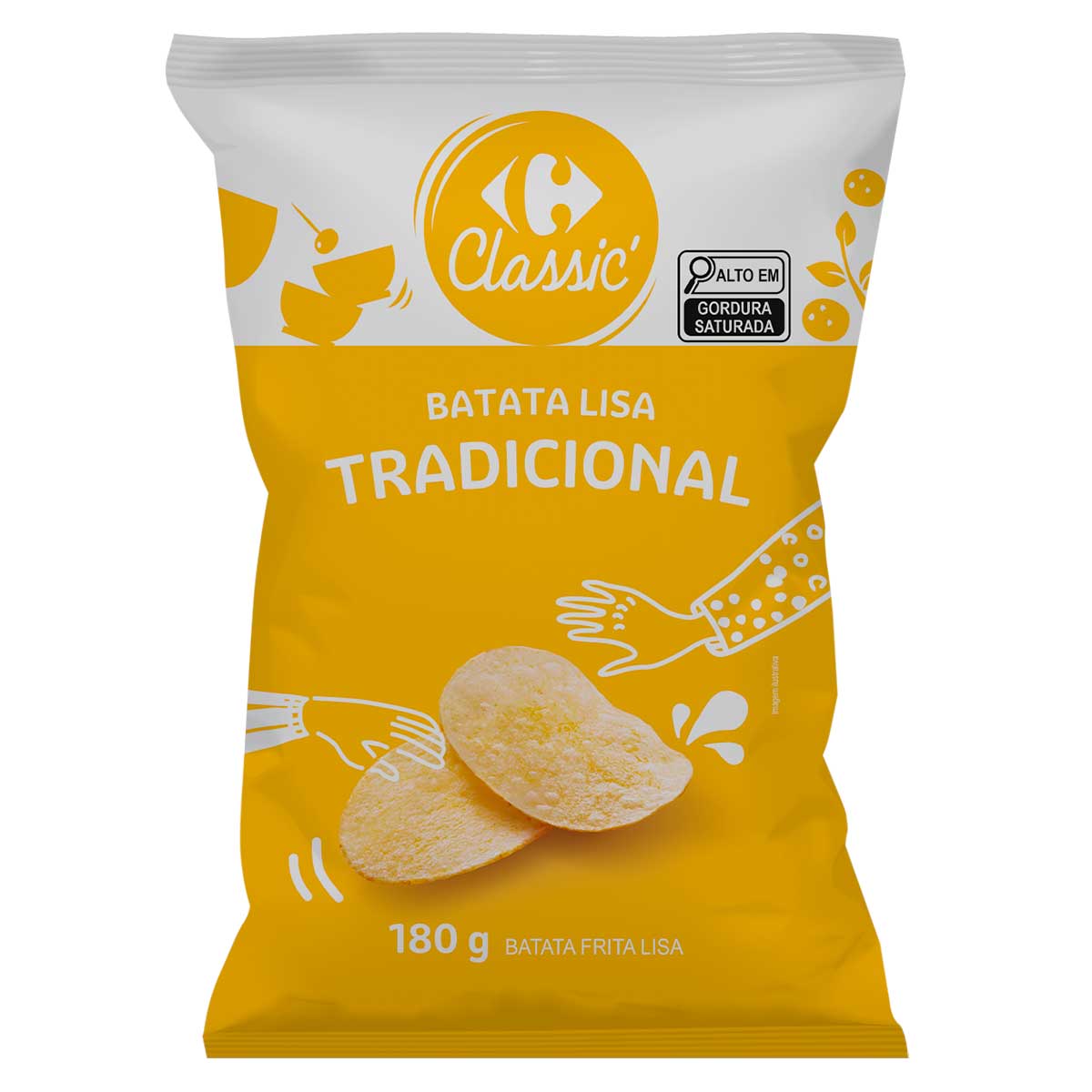 Batata Frita Lisa Tradicional Carrefour Classic 180 g