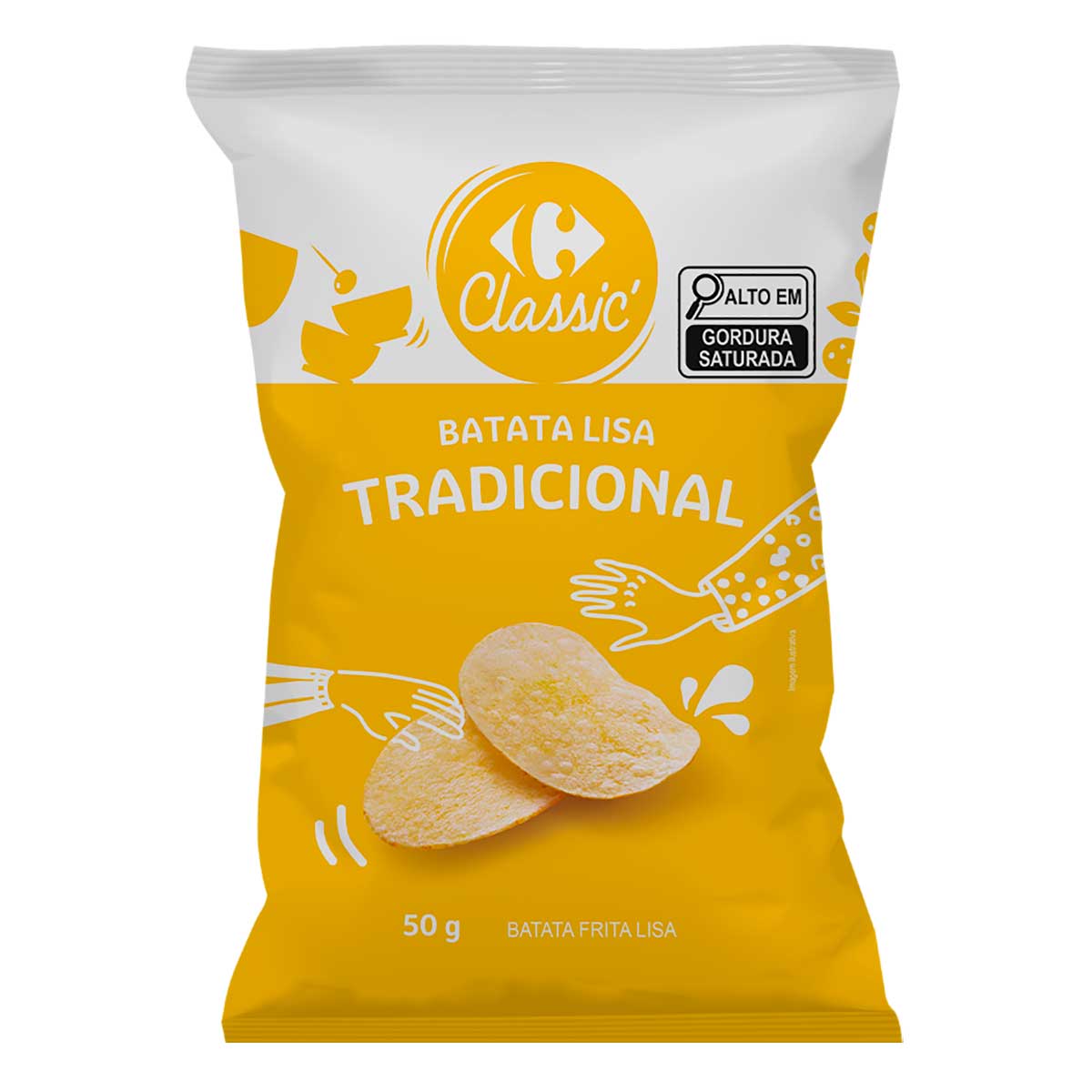 Batata Frita Lisa Tradicional Carrefour Classic 50 g