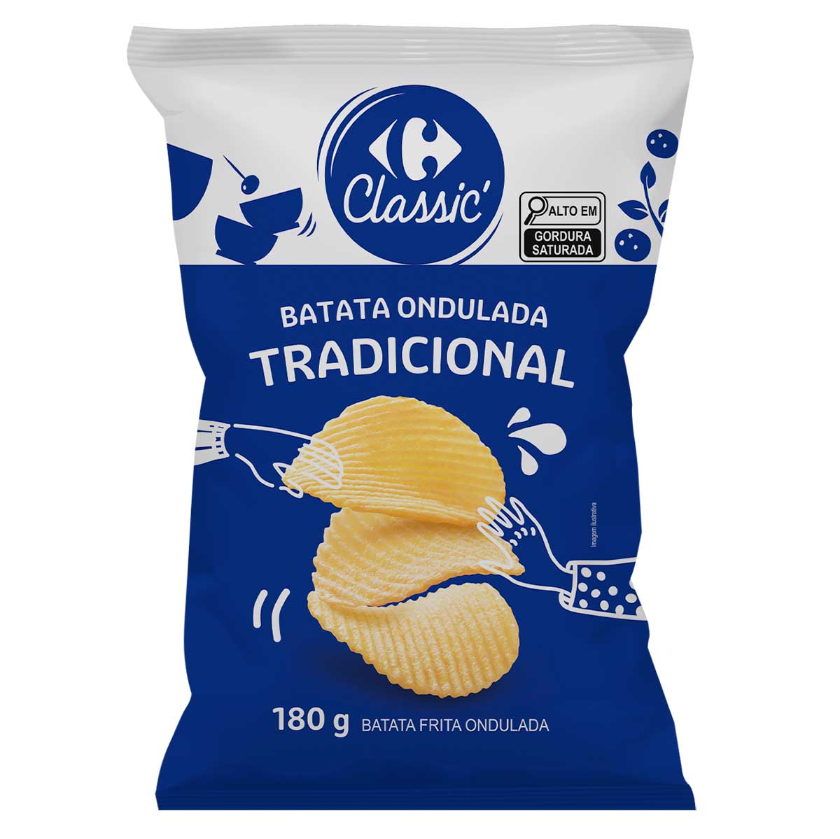 Batata Frita Ondulada Tradicional Carrefour Classic 180 g