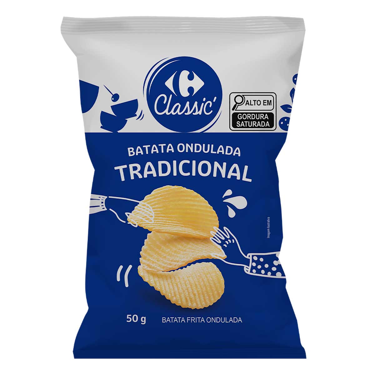 Batata Frita Ondulada Tradicional Carrefour Classic 50 g