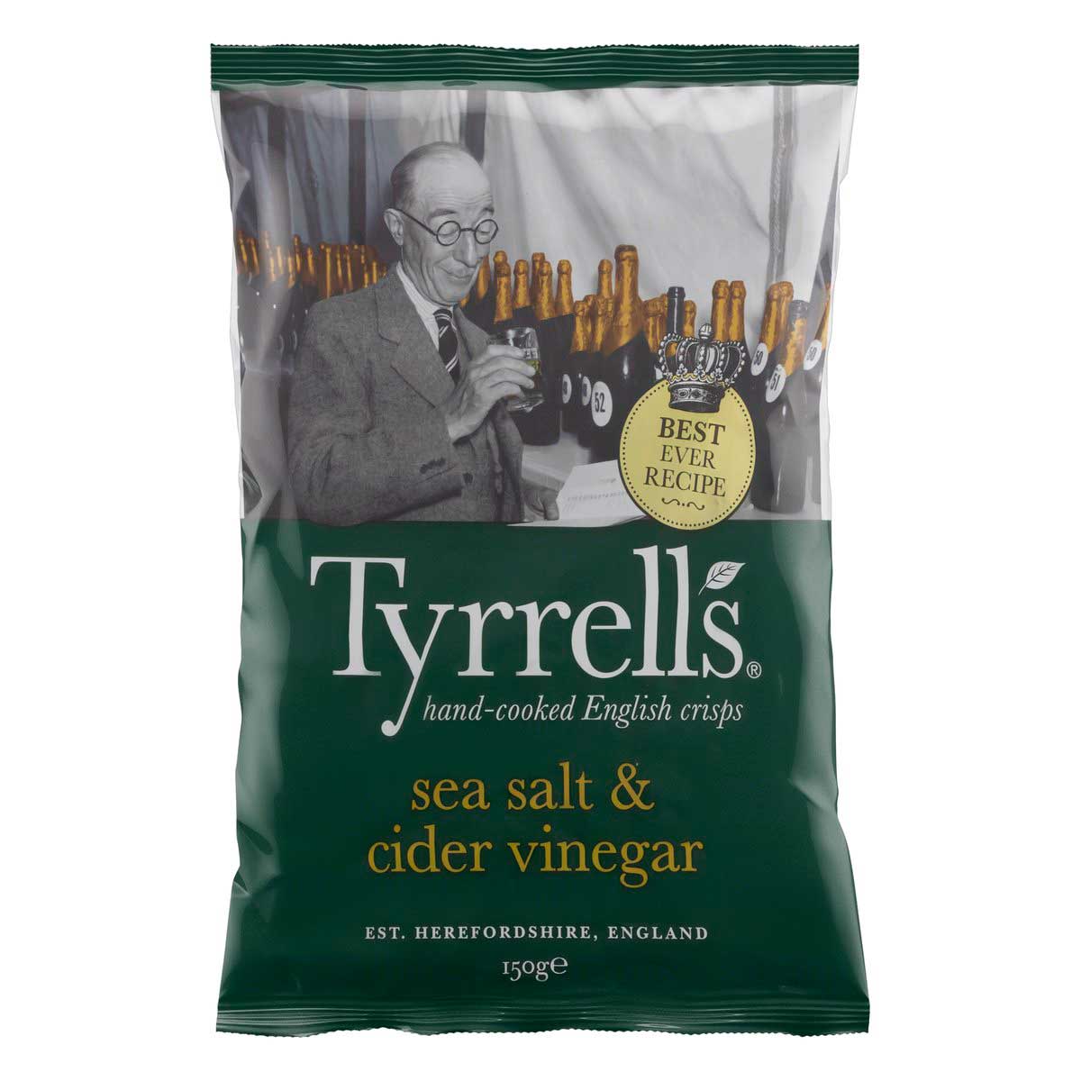 Batata Frita com Vinagre e Sal Marinho Tyrrells 150g